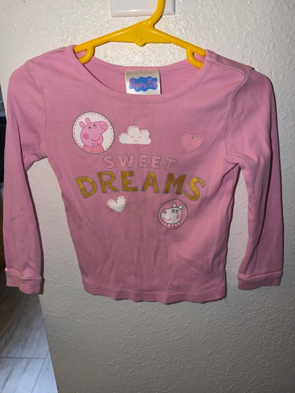 Peppa Pig Pink Long Sleeve Top with Glitter 'Dreams' Print